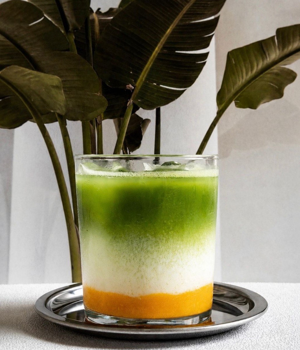 Ice Mango Matcha Latte