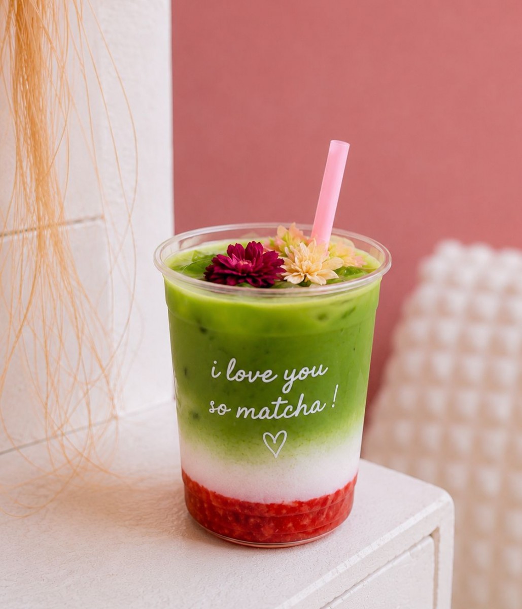 İce Strawberry Matcha Latte
